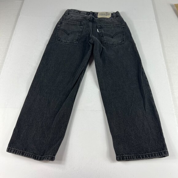 Levi's Silver Tab Jeans Kids 8 Reg Stay Loose Fit Black Faded Cotton Denim - Picture 9 of 16
